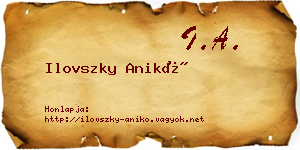 Ilovszky Anikó névjegykártya